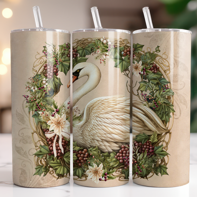 Swan - Inflated 20 oz Skinny Tumbler Sublimation Transfers