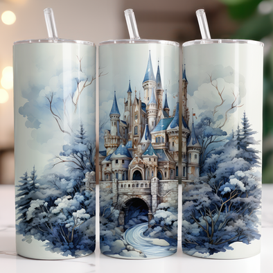 Winter Castle - Inflated 20 oz Skinny Tumbler Sublimation Transfers