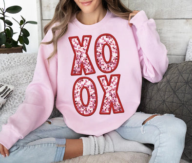 Pink XOXO Sparkly Faux Sequins - DTF Transfer