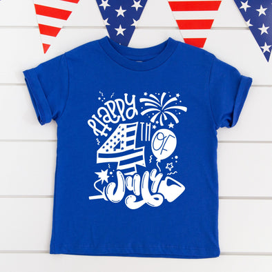 H30 Youth Happy 4th of July - Screen Print Transfer