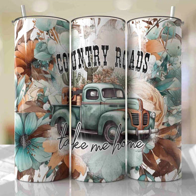 Country Roads - 20 oz Skinny Tumbler Sublimation Transfers