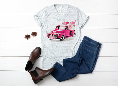 Pink Truck Valentines Day - Sublimation Transfer
