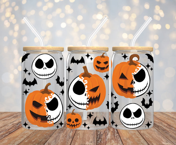 Pumpkin Skull - 16oz UV DTF CUP WRAP