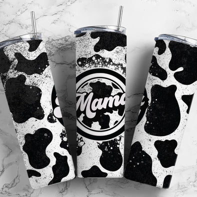 Mama Cowhide Retro Glitter- 20 oz Skinny Tumbler Sublimation Transfers