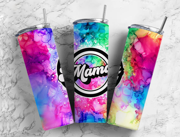 Tie-Dye Mama - 20 oz Skinny Tumbler Sublimation Transfers