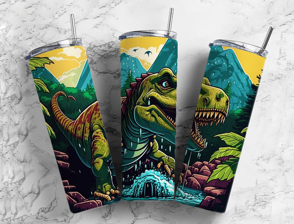 T-Rex Dinosaur - 20 oz Skinny Tumbler Sublimation Transfers