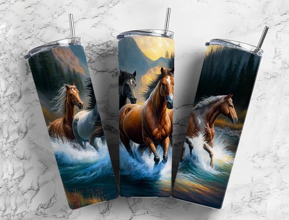 Horse - 20 oz Skinny Tumbler Sublimation Transfers