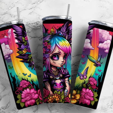 Fairy Flowers- 20 oz Skinny Tumbler Sublimation Transfers