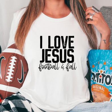 I Love Jesus Football & Fall  - DTF