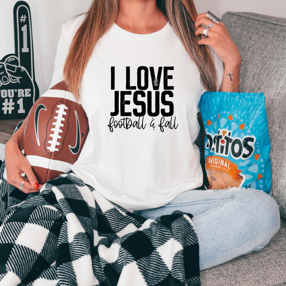 I Love Jesus Football & Fall  - DTF