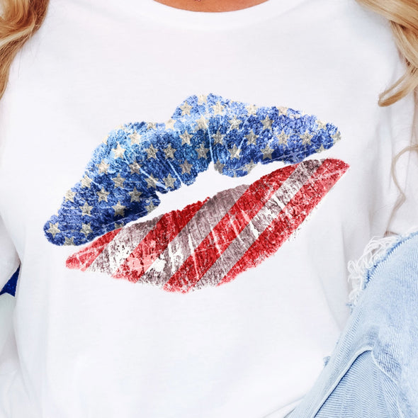 4th of July Lips - DTF Transfer