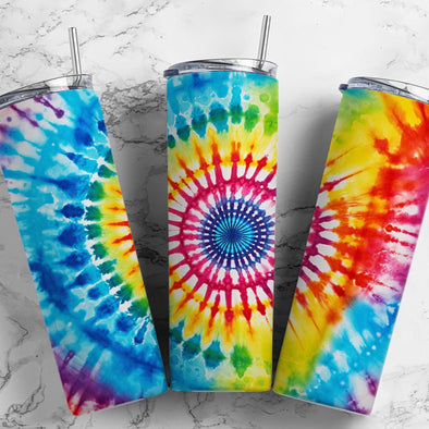 Tie Dye 1 - 20 oz Skinny Tumbler Sublimation Transfers