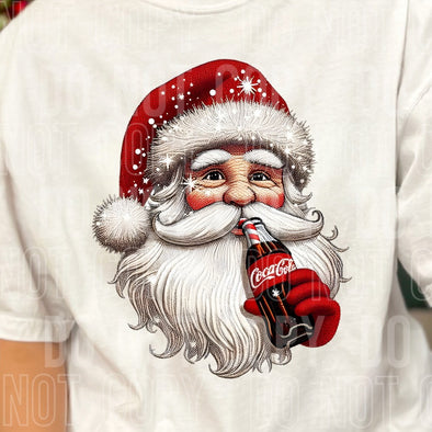 Santa Drinking Soda  - DTF