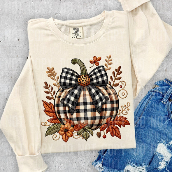 Fall Plaid Pumpkin Floral   - DTF