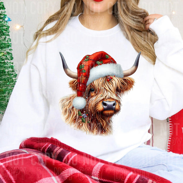 Christmas Highland cow  - DTF