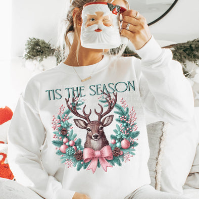 Tis the Season Reindeer Faux Embroidery - DTF