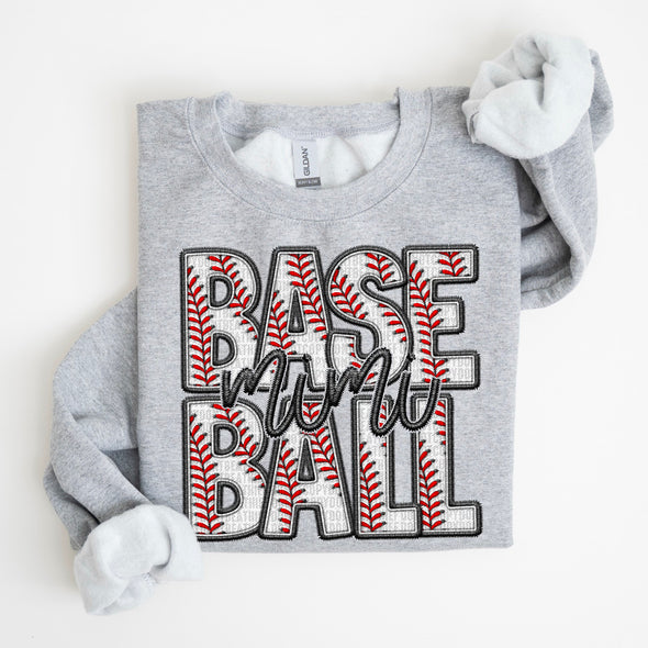 Faux Embroidery Baseball; Mimi - DTF