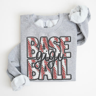 Faux Embroidery Baseball; Gigi - DTF