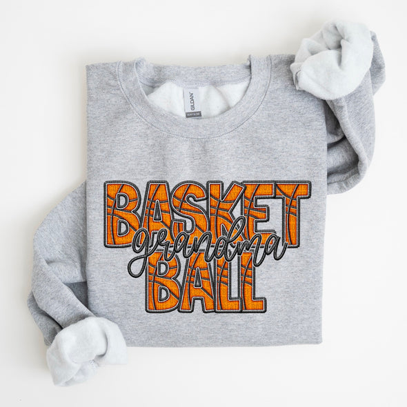 Faux Embroidery Basketball; Grandma  - DTF