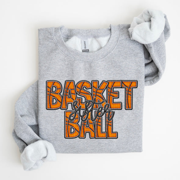 Faux Embroidery Basketball; Sister - DTF