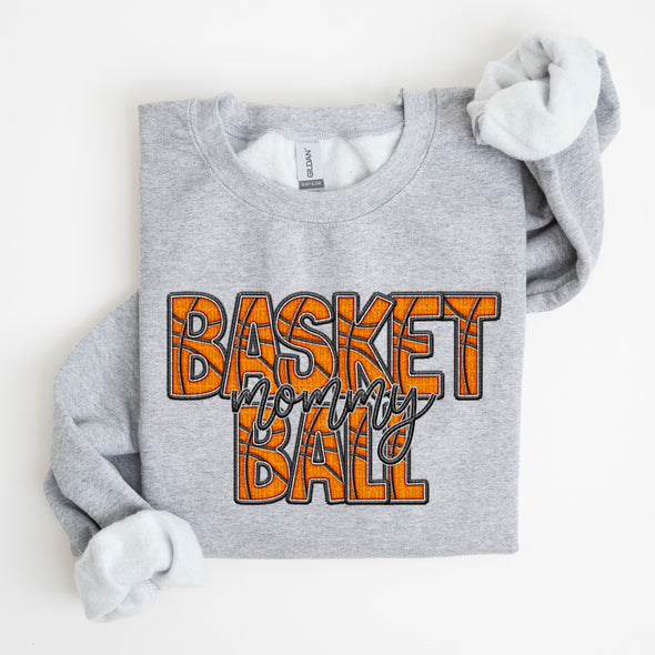 Faux Embroidery Basketball; Mommy - DTF