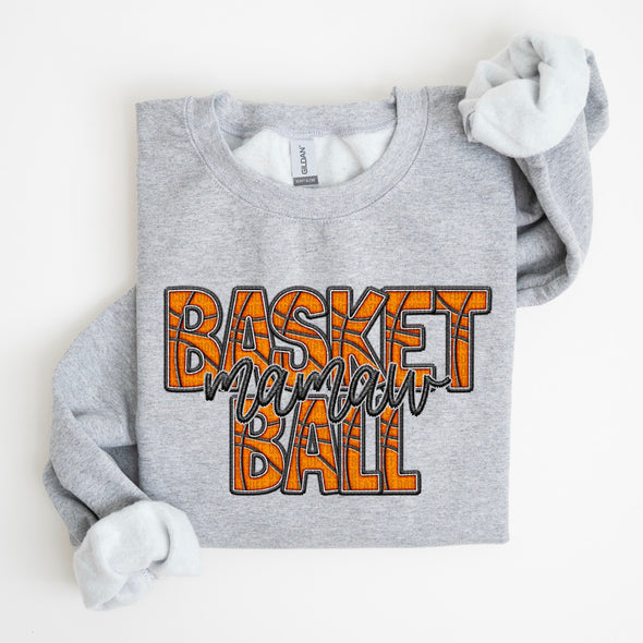 Faux Embroidery Basketball; Mamaw  - DTF