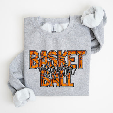 Faux Embroidery Basketball; Mama - DTF