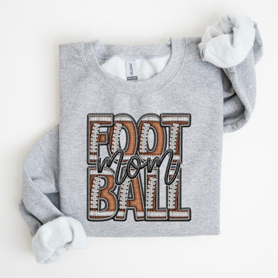 Faux Embroidery Football; Mom - DTF