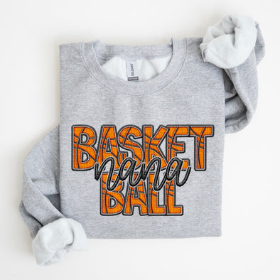 Faux Embroidery Basketball; Nana  - DTF