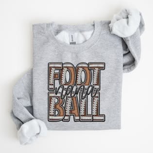 Faux Embroidery Football; Nana - DTF