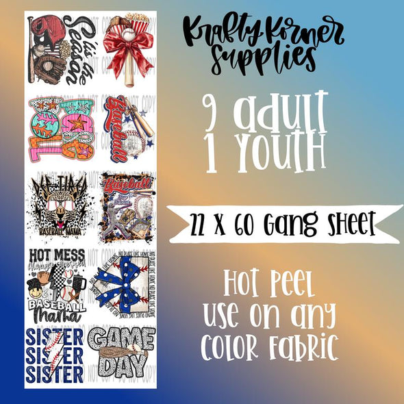 Baseball 3.0 GANG SHEET - DTF Transfer