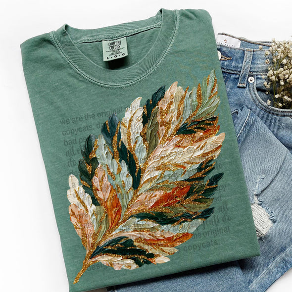 Hand-Painted Fall Leaf  - DTF Transfer