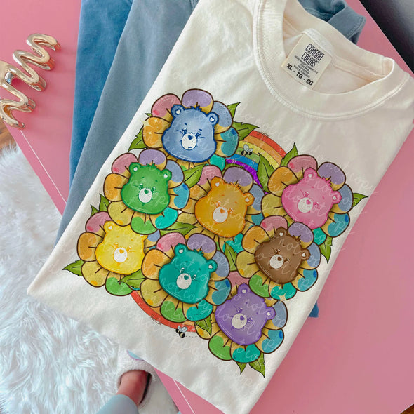 Colorful Bear Flowers - DTF Transfer
