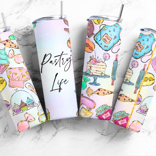 Donut Skinny - 20 oz Skinny Tumbler Sublimation Transfers
