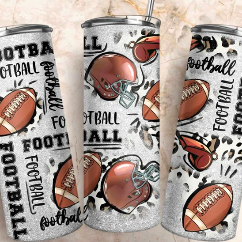 Football Season - 20 oz Skinny Tumbler Sublimation Transfers