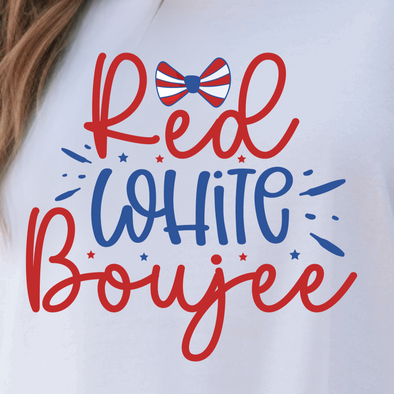 Red White Boujee Bowtie - DTF Transfer