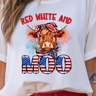 Red white And Moo - DTF Transfer