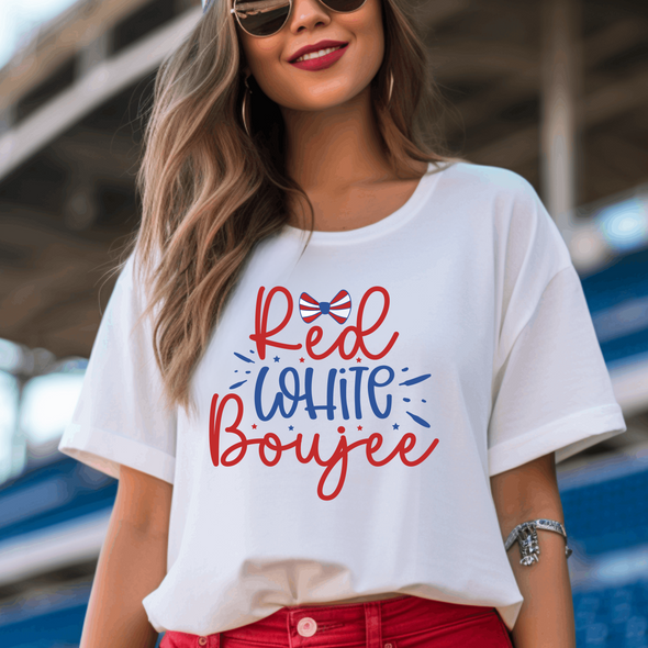 Red White Boujee Bowtie - DTF Transfer