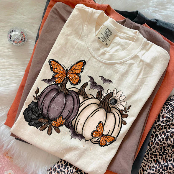 Fall pumpkin bats and butterflies - DTF Transfer