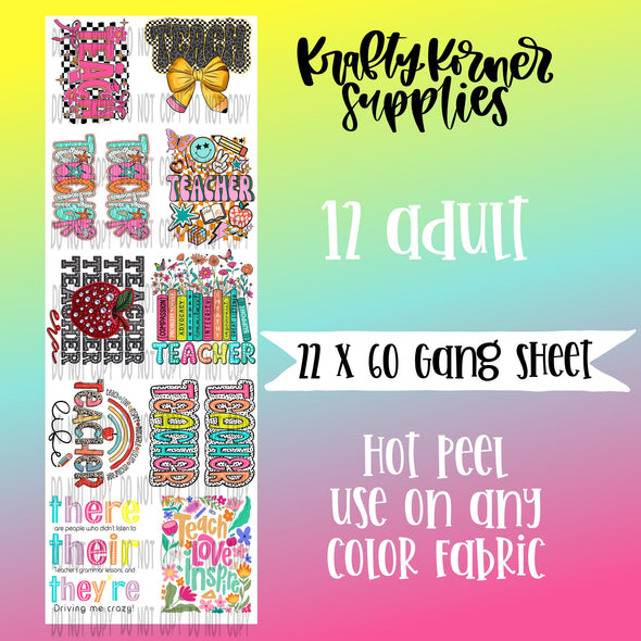 Teacher 2.0 GANG SHEET - DTF Transfer