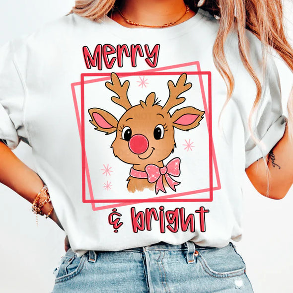 Merry and Bright Reindeer - DTF