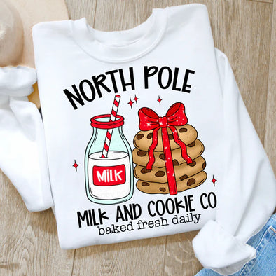 North Pole Milk And Cookie Co BLACK INK - DTF