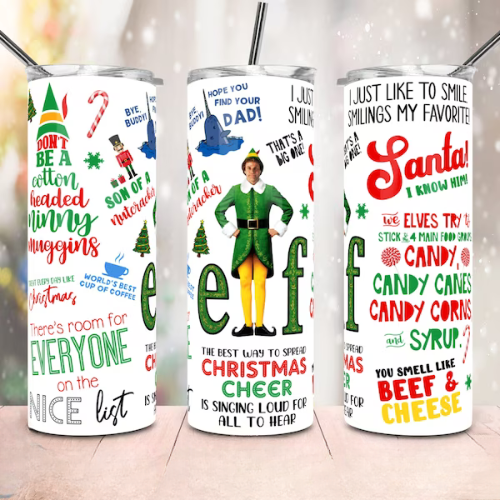 Christmas Cheer - 20 oz Skinny Tumbler Sublimation Transfers