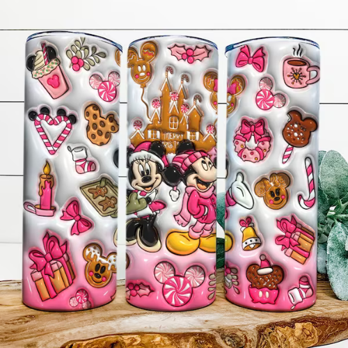 Mouse Holiday Baking - 20 oz Skinny Tumbler Sublimation Transfers