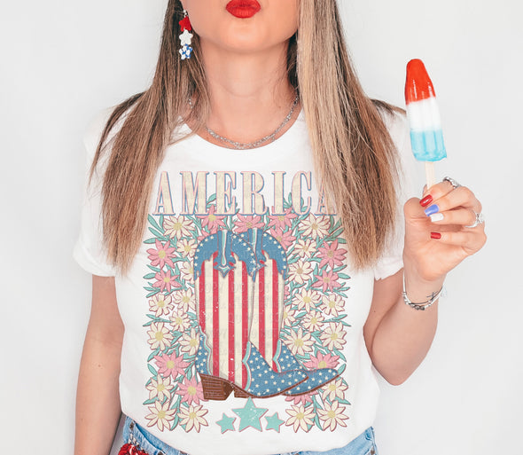 America Floral - DTF Transfer