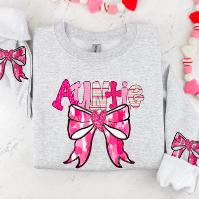 Coquette Valentines Day; Auntie WITH 2 BOWS - DTF