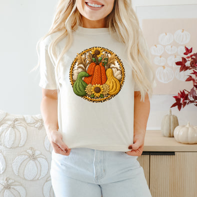 Fall Pumpkins and Flowers -  DTF