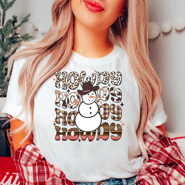 Howdy Western Snowman  - DTF Transfer