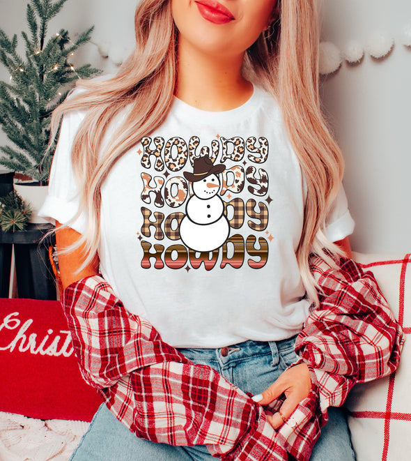 Howdy Western Snowman  - DTF Transfer