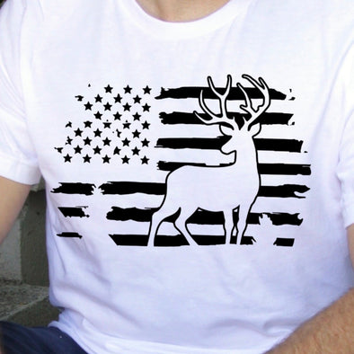 Flag Deer -  Screen Print Transfer